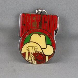 Vintage CFL Keychain - 1993 Grey Cup Logo - Inlaid Pin